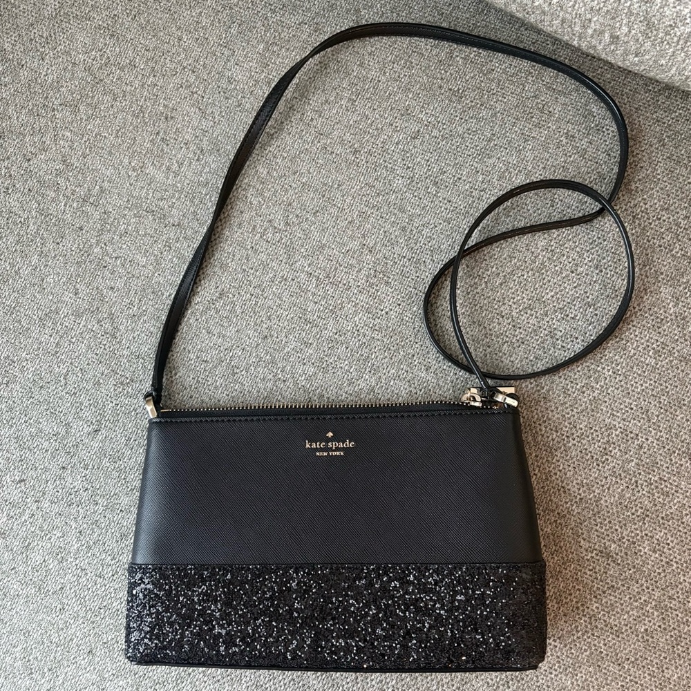 Kate Spade Black Sparkle Crossbody Bag